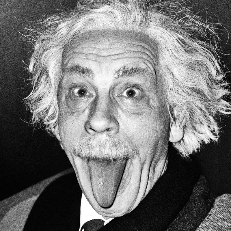 Arthur Sasse. “Albert Einstein Sticking Out His Tongue” (1951), Sandro Miller, 2014