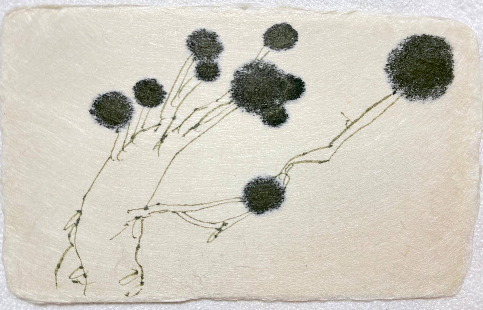 Koo Jeong A,Your Tree My Answer, 2019/2020,Ink on rice paper 5,7 x 9,2 cm. Courtesy Galería Albarrán Bourdais.