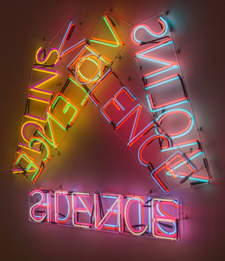 Bruce Nauman, “Violins Violence Silence” (1981-1982). Collecion Artist Rooms, Tate and National Galleries of Scotland. Photo : ARS, NY and DACS, London 2019.