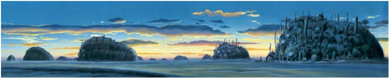  "Le sacrifice des omus", Projet de tapisserie de 2 x 10 m. © 1984 Studio Ghibli-H