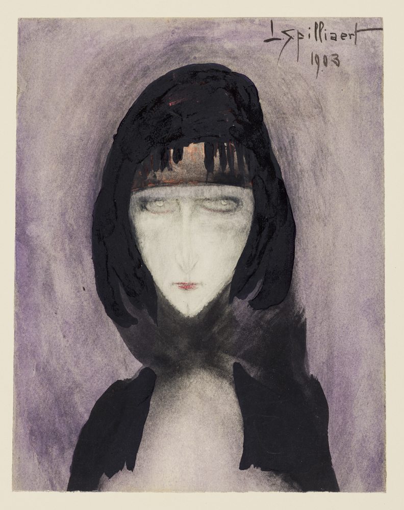 Léon Spilliaert, “Tête de femme” (1903). Dessin sur papier 24,6 x 19,2 cm Bruxelles, Bibliothèque royale KBR – Cabinet des Estampes – S.V 75053