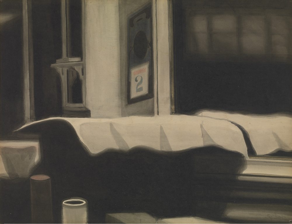 Léon Spilliaert, “Feuilles blanches” (vers 1908). Lavis d’encre de Chine, pinceau et crayon de couleur sur papier 49,9 × 65 cm Museum of Fine Arts Ghent © Hugo Maertens