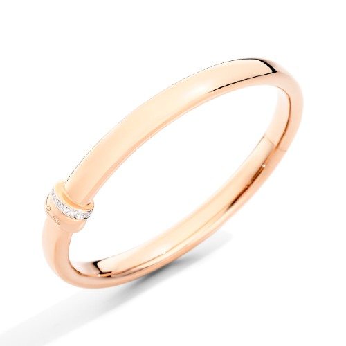 Bracelet bangle “Iconica” en or rose et diamants blancs, POMELLATO