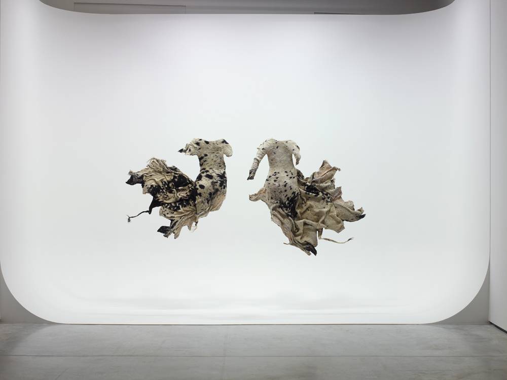 Nandipha Mntambo, “The Shadows Between Us” (2013). Vue de l'exposition “Possédé·e·s” au MO.CO Panacée, Montpellier (2020). Crédit photo : Marc Domage