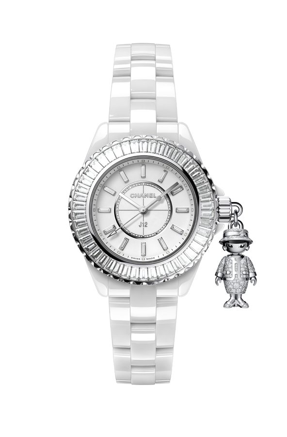 Montre “Mademoiselle J12 ACTE II” en céramique, or blanc et diamants, Chanel horlogerie