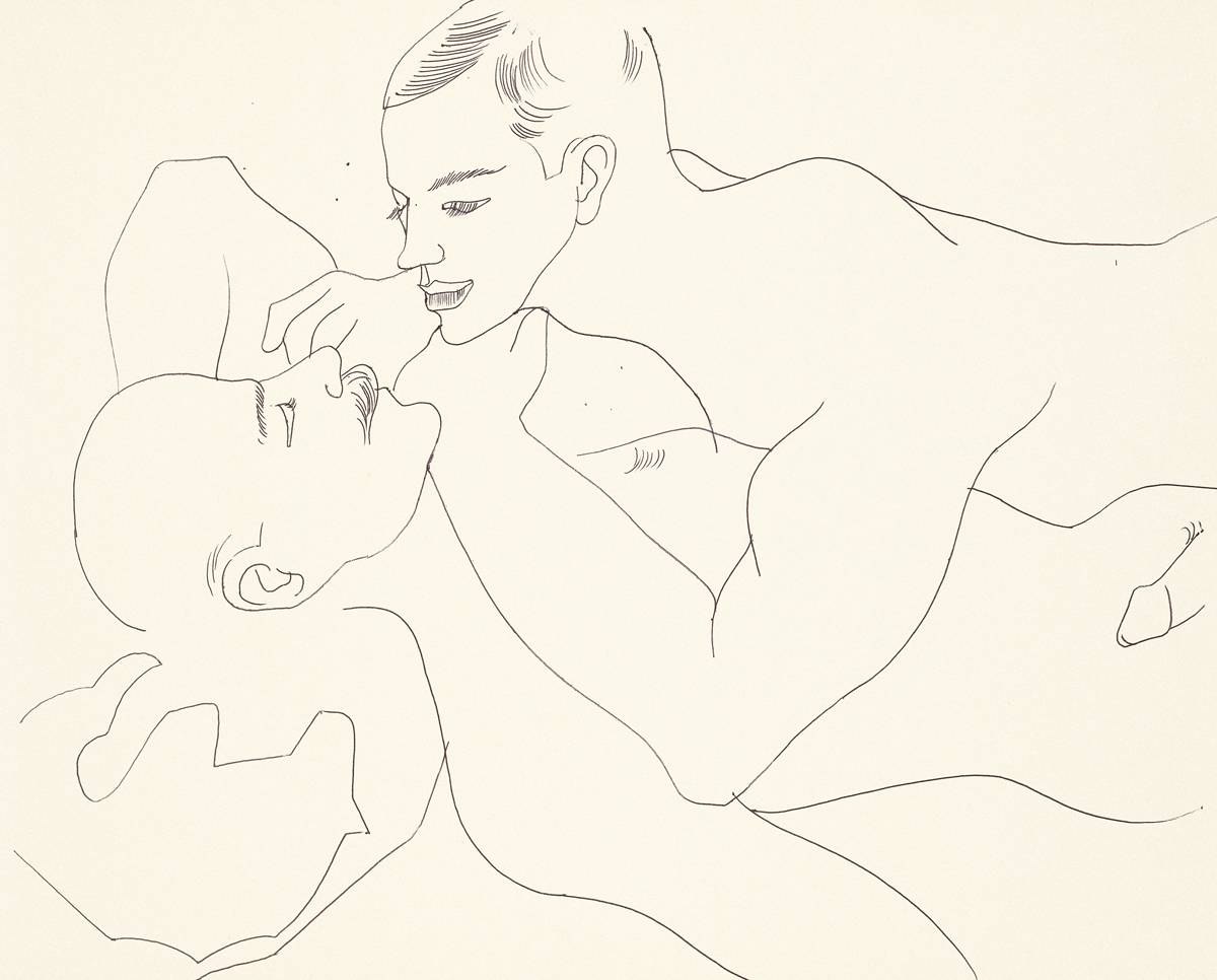 Andy Warhol, “Male Couple” (1950s).