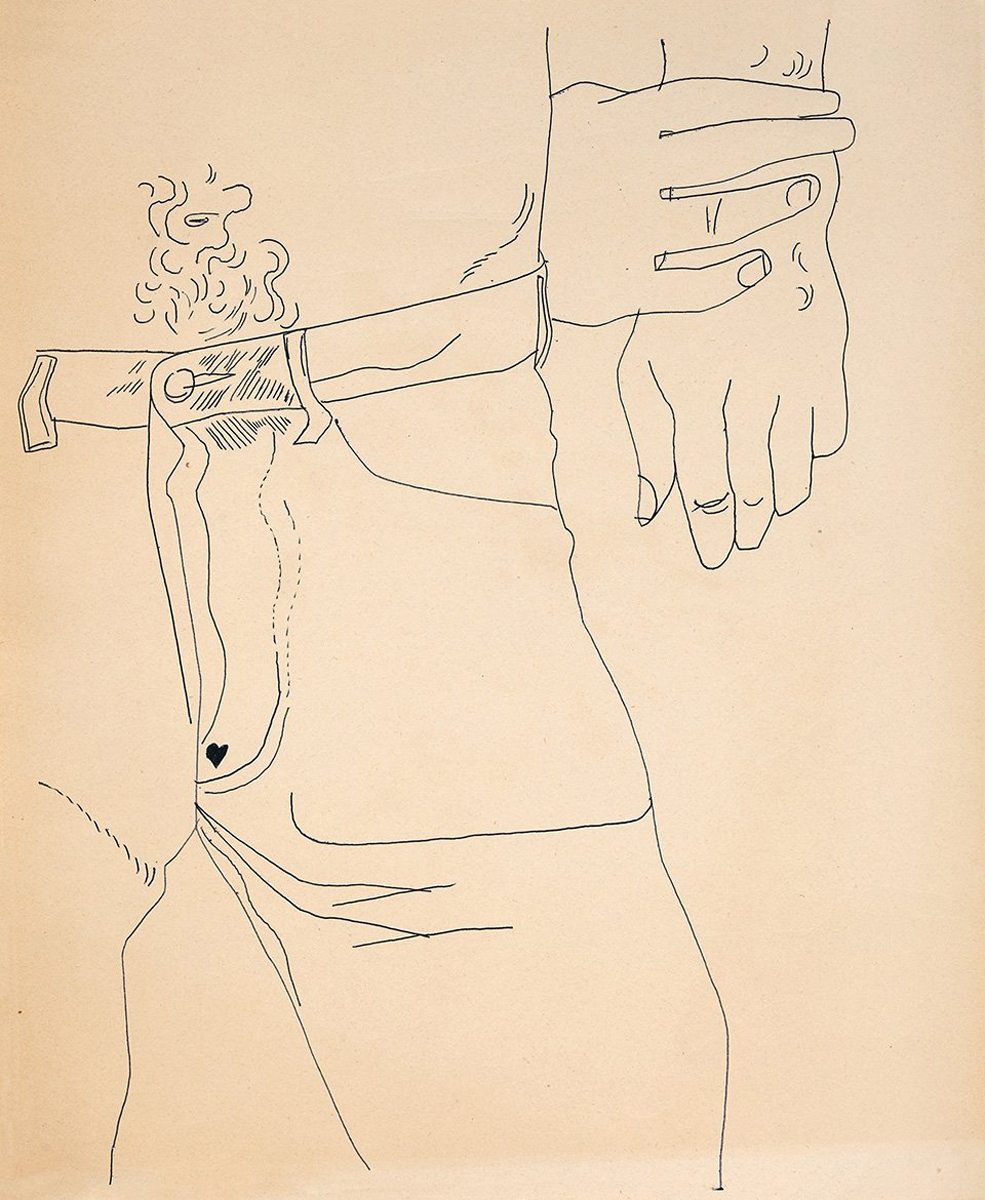Andy Warhol, “Standing Male Torso” (ca. 1955-57)