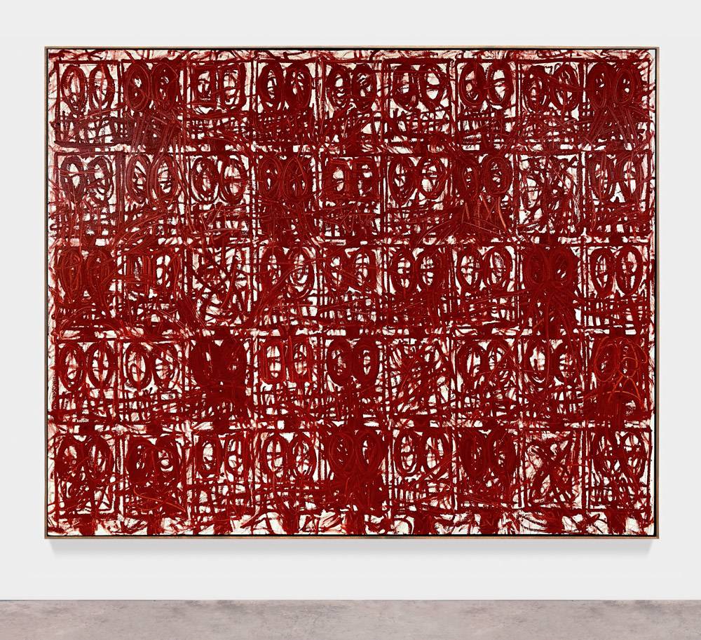 Rashid Johnson, “Anxious Red Painting” (20 août 2020). Photo : Martin Parsekian. Courtesy Rashid Johnson and Hauser & Wirth