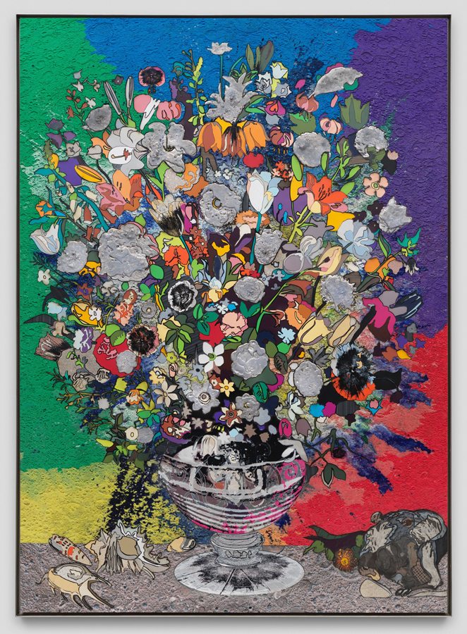 “Still Life with Flowers in a Sculpted Vase (B50”. Matthew Day Jackson.