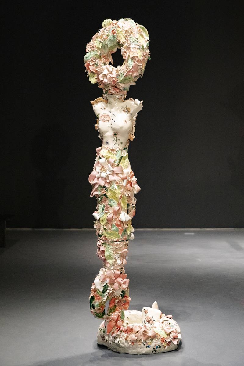 Francesca DiMattio, sculpture créée pour le défilé de Tory Burch automne-hiver 2020-2021.