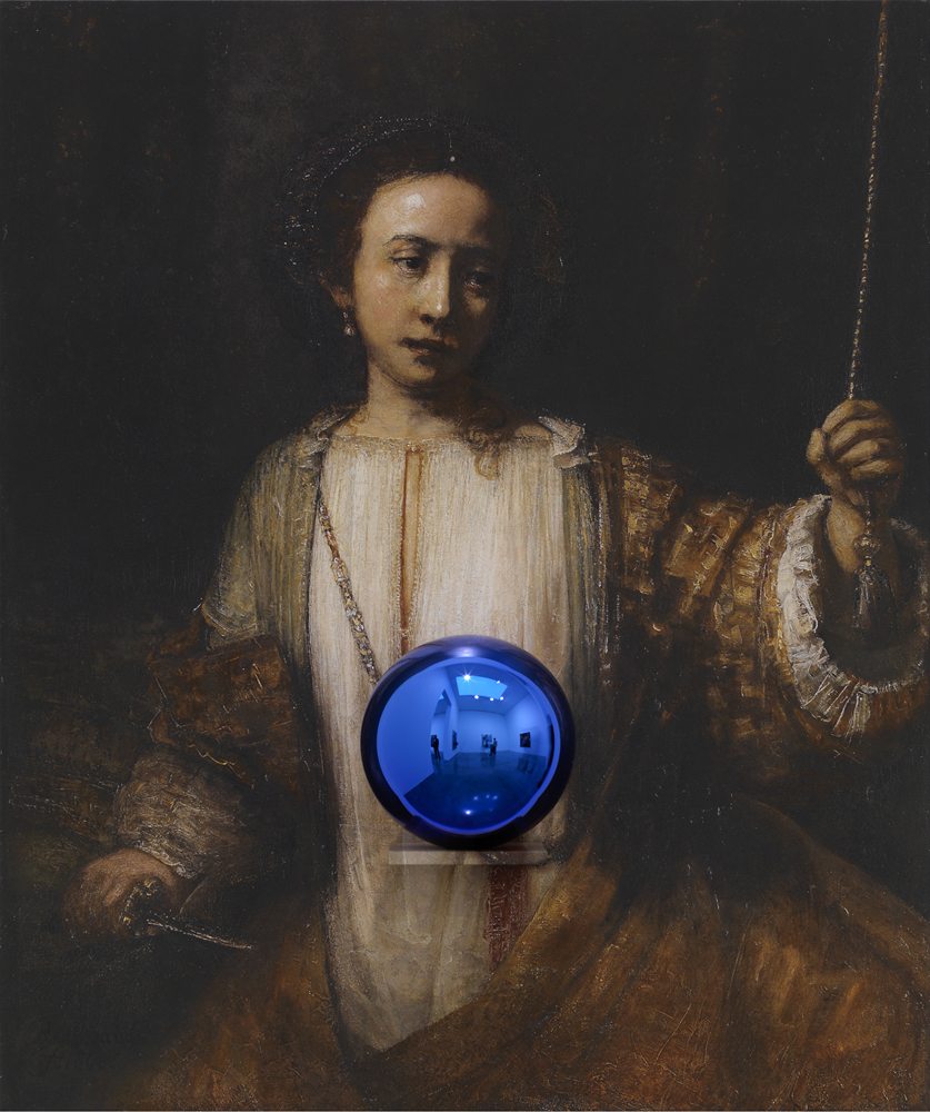 Jeff Koons, “Gazing Ball (Rembrandt Lucretia)” (2015).