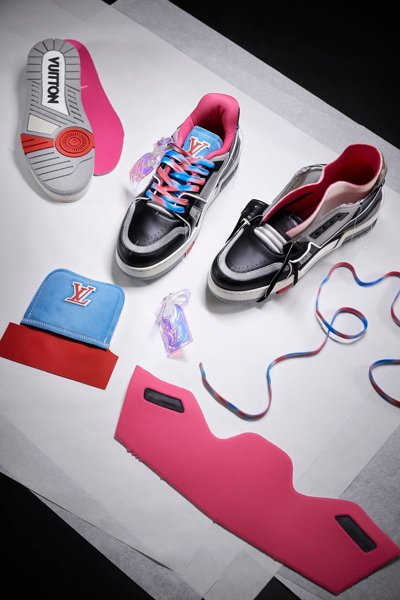 Virgil Abloh et Louis Vuitton se lancent dans l'upcycling avec les sneakers LV Trainer Upcycling 