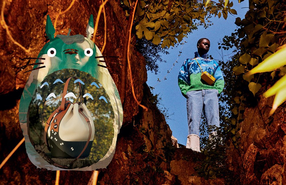 Loewe invite la famille Totoro sur une collection de sacs et prêt-à-porter