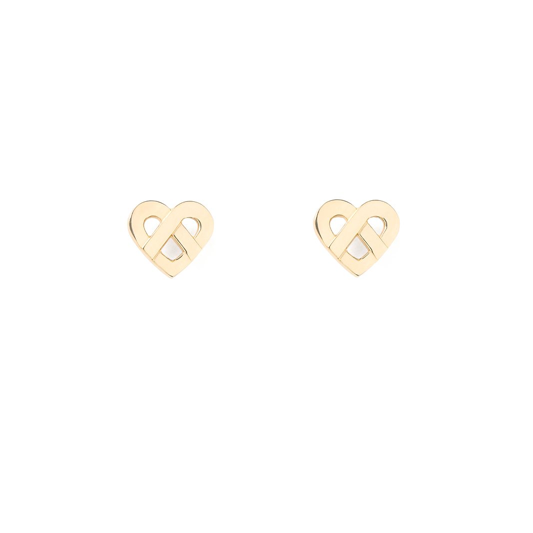 Boucles d'oreilles cœur entrelacé, POIRAY