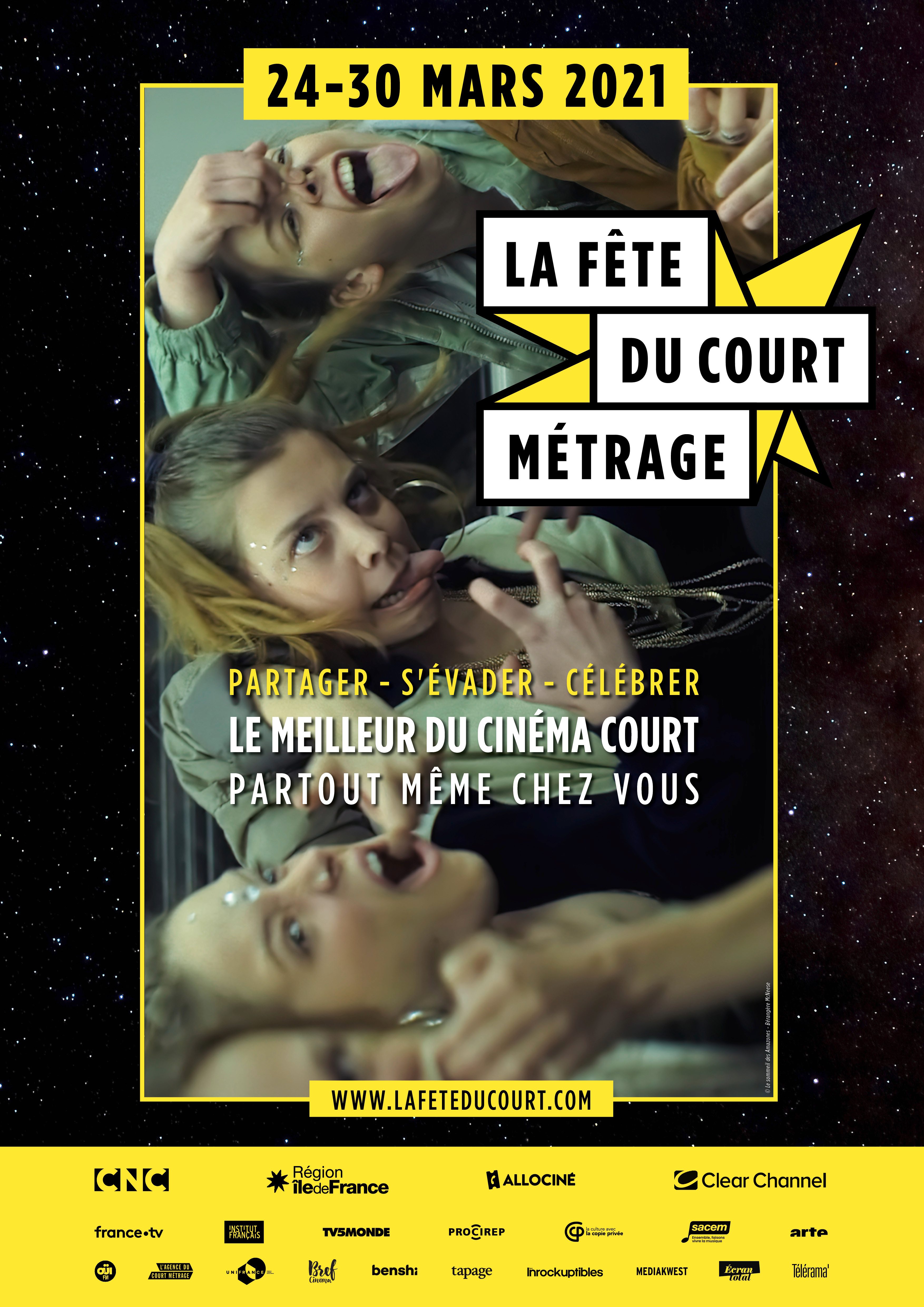 Affiche de la 5e édition de la Fête du court métrage, du 24 au 30 mars 2021. 