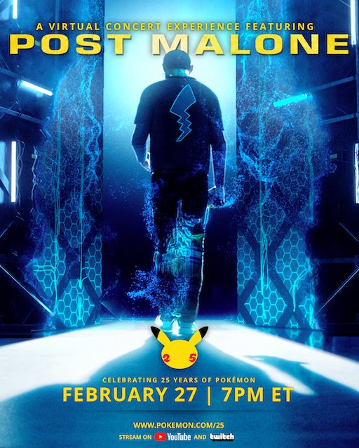 Affiche du concert de la Pokémon Company et Universal Music avec Post Malone (2021)