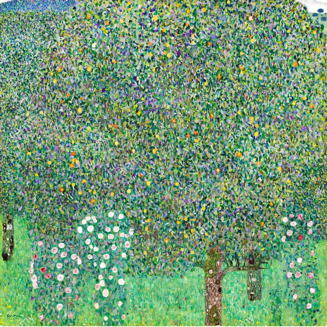 "Rosiers sous les arbres" (1905) de Gustav Klimt