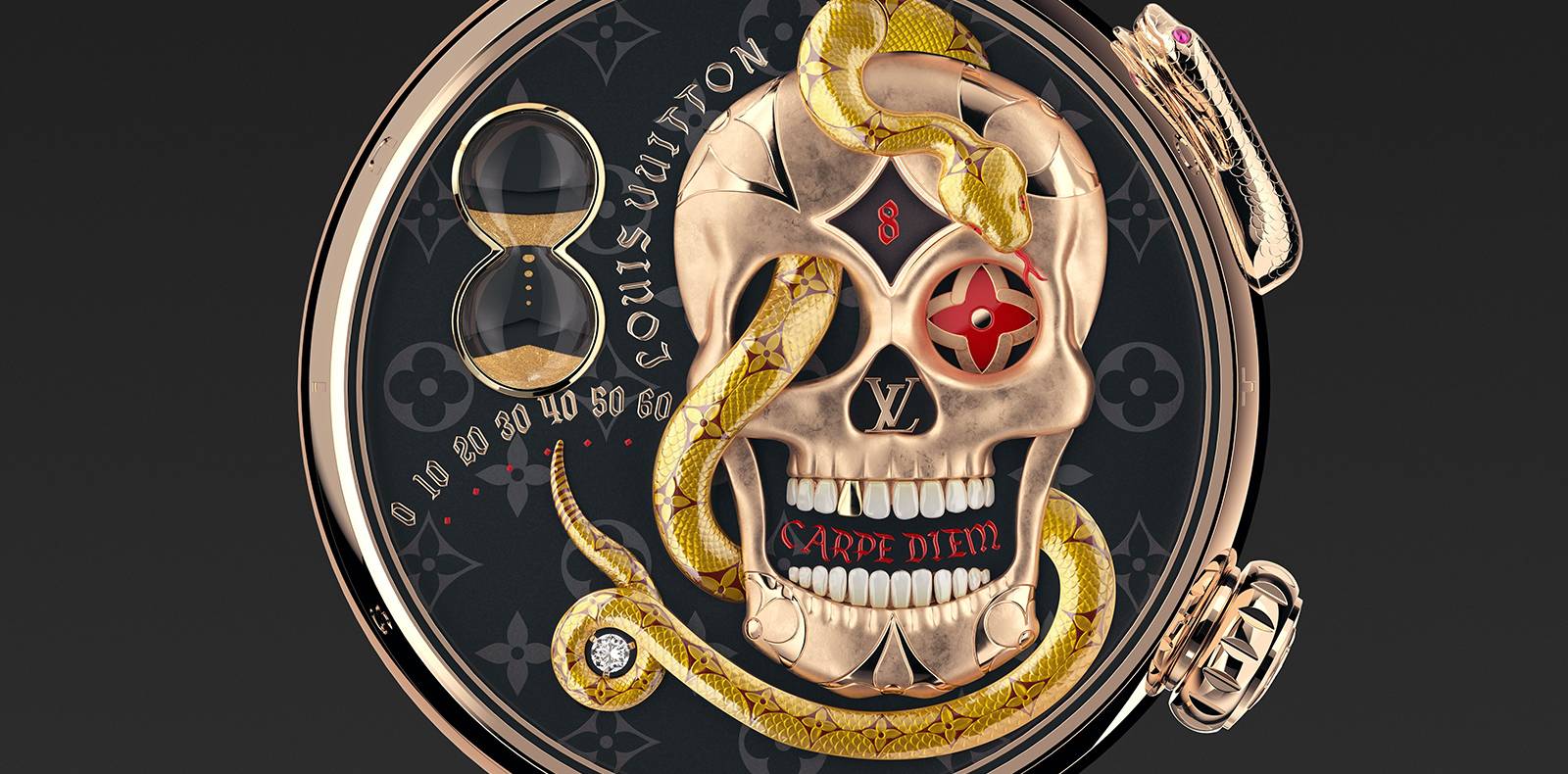 La Cote des Montres : La montre Louis Vuitton Tambour Carpe Diem - La montre  à jacquemart du XXIe siècle