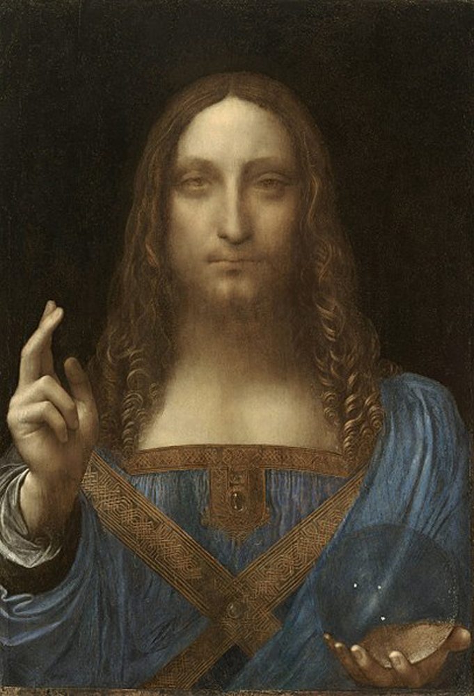 “Salvator Mundi”, attribué à Léonard de Vinci (c. 1500).