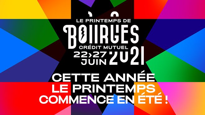 L'affiche de la 45e édition du festival du Printemps de Bourges 2021, réunissant plus de 70 artistes du 22 au 27 juin.