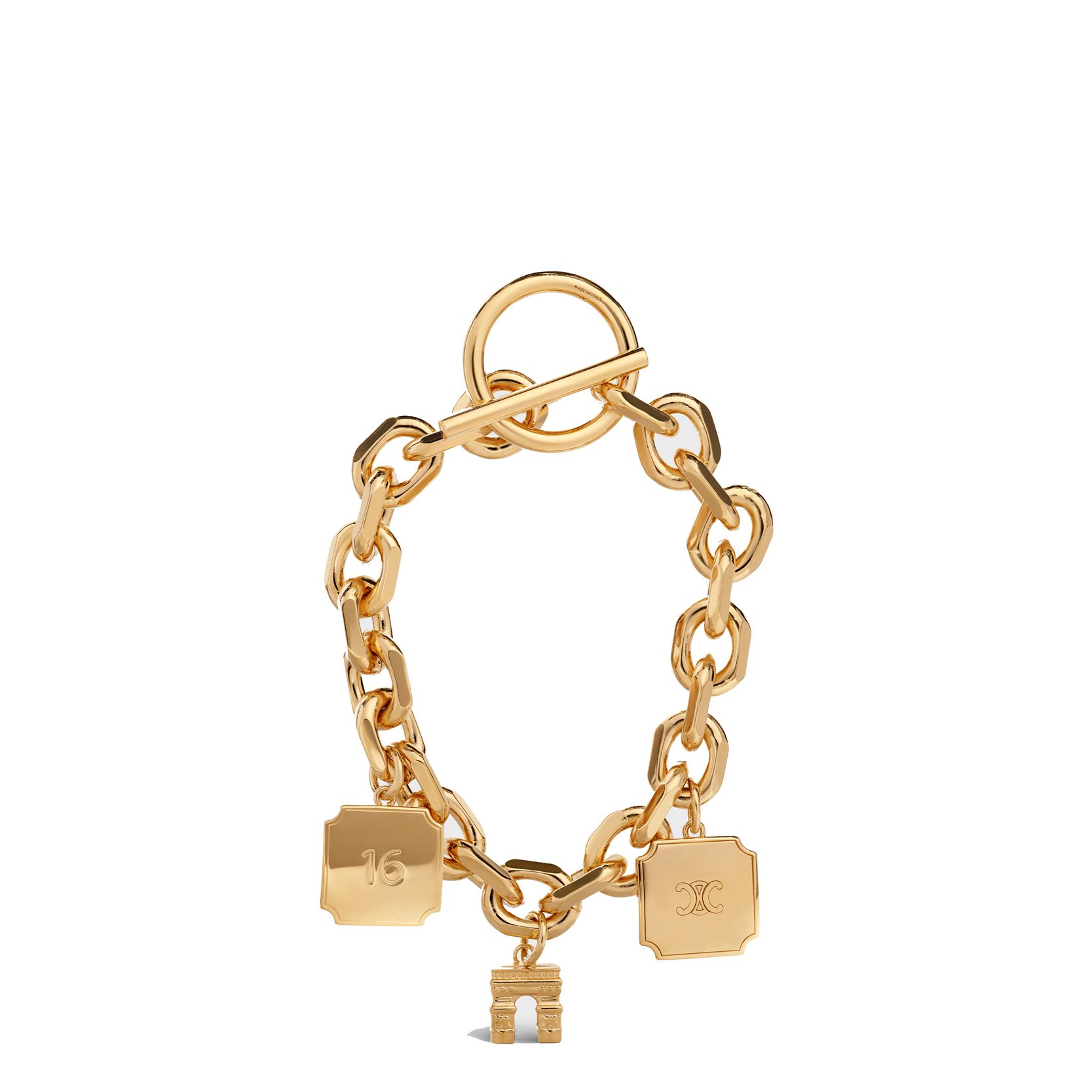 Bracelet charms séparables en laiton doré, CELINE