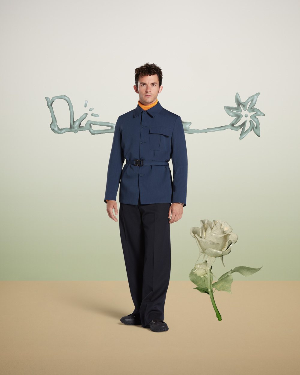 Jonathan Bailey wearing the Cactus Jack Dior collection 