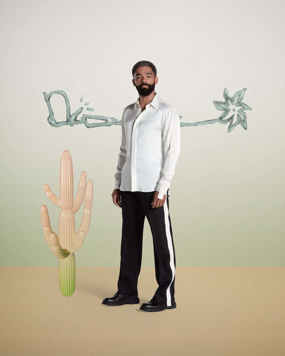 Kingsley Ben Adir wearing the Cactus Jack Dior collection 