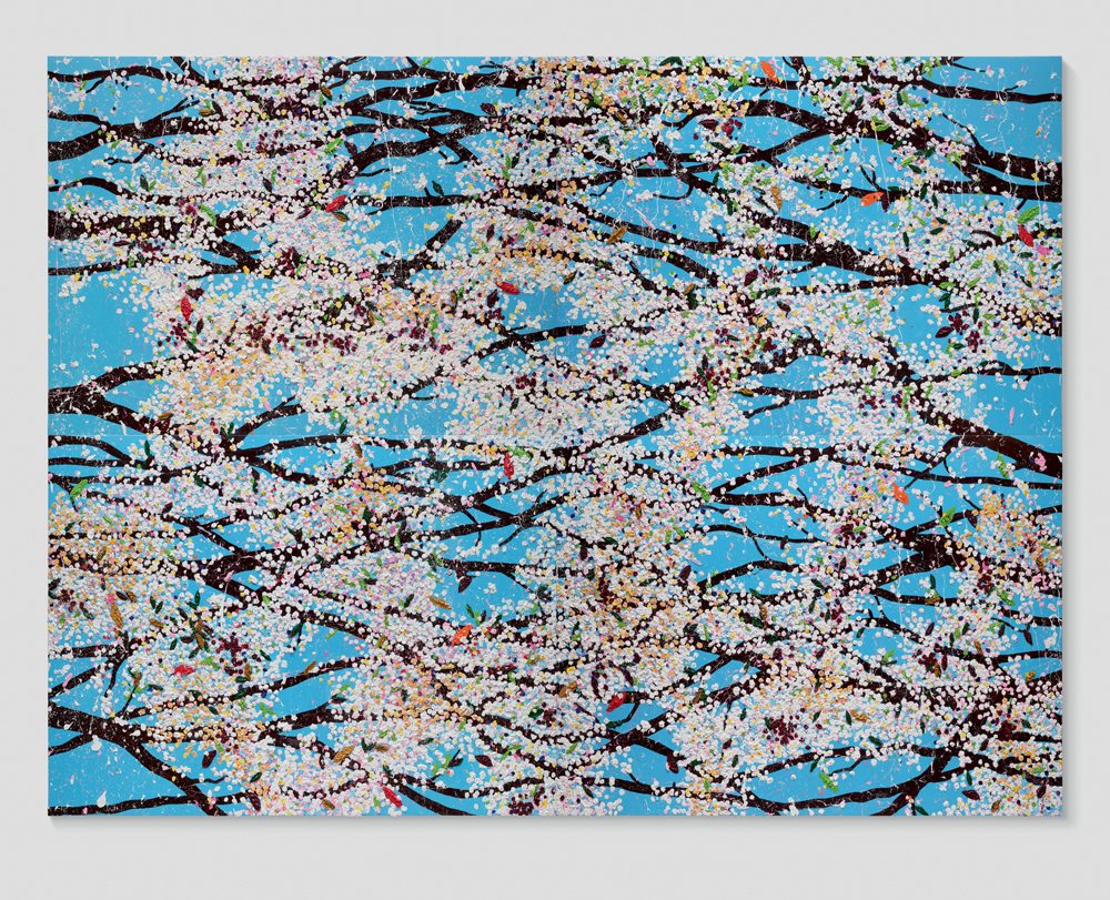 Damien Hirst, “The valley of the shadow of death blossom” (2019). 548,6 x 731,5 cm. Damien Hirst and Science Ltd. All rights reserved, DACS 2021/All paintings photographed by Prudence Cuming Associates