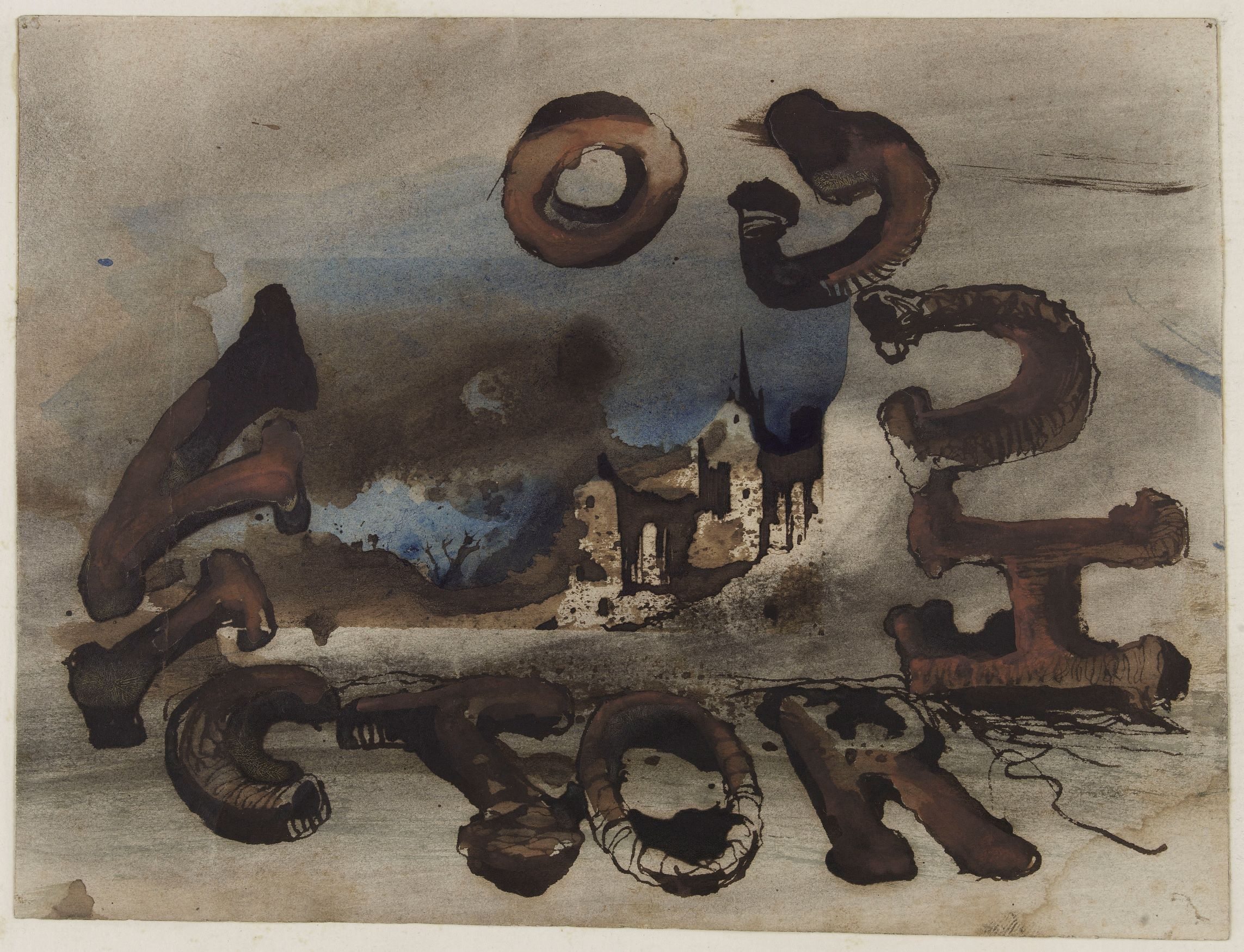 “VICTOR HUGO” (vers 1860), peinture et encre sur papier vélin
