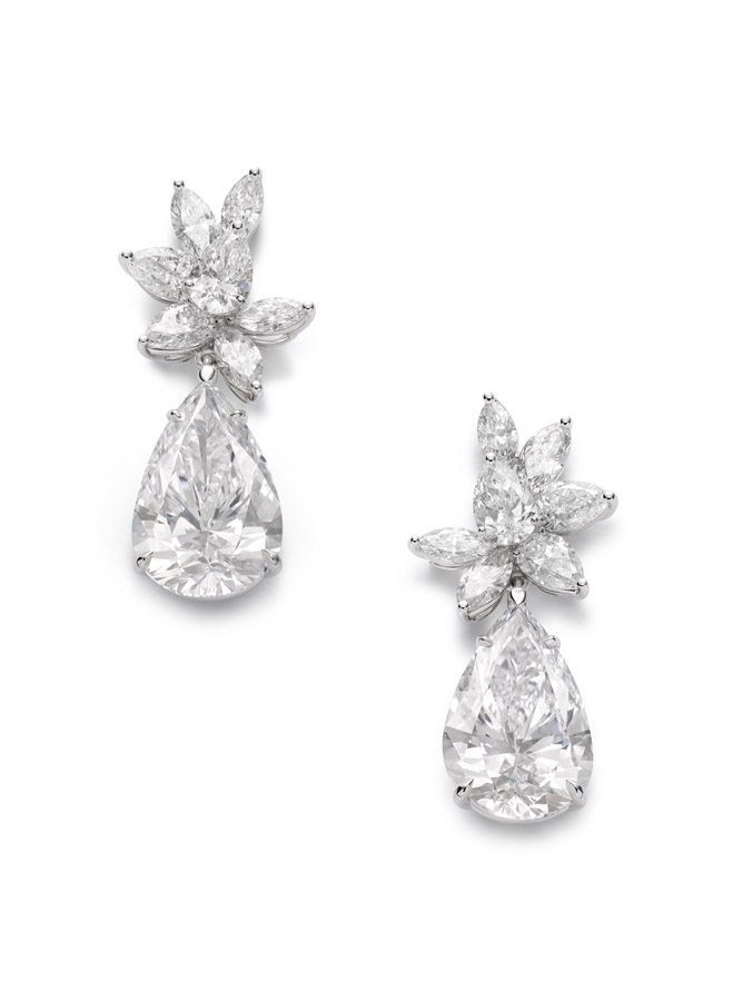Boucles d'oreilles en or blanc certifié Fairmined serti de diamants