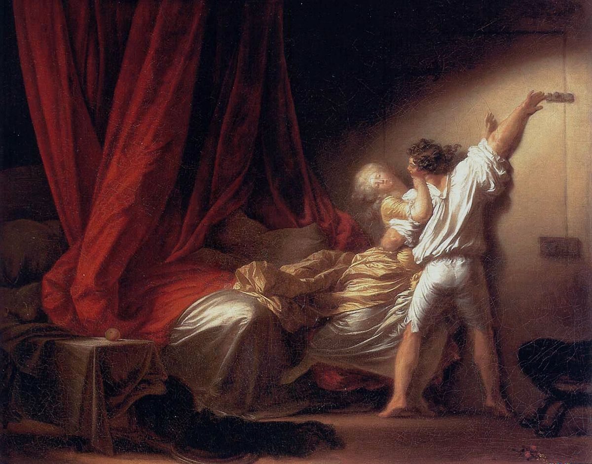 “Le verrou” (1777) par Jean-Honoré Fragonard, Musée du Louvre, Paris.
