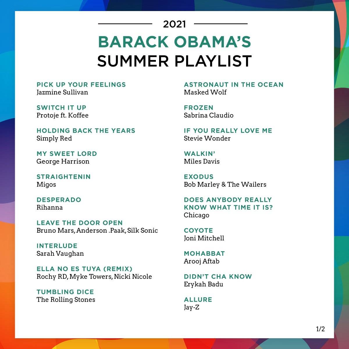 Rihanna, Drake, Sza... Barack Obama dévoile sa playlist de l'été 2021
