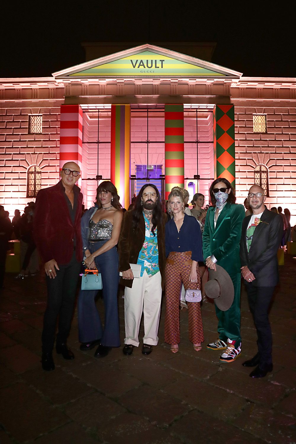 Marco Bizzarri, Lou Doillon, Alessandro Michele, Mélanie Laurent, Jared Leto  à la soirée Gucci Vault à Milan