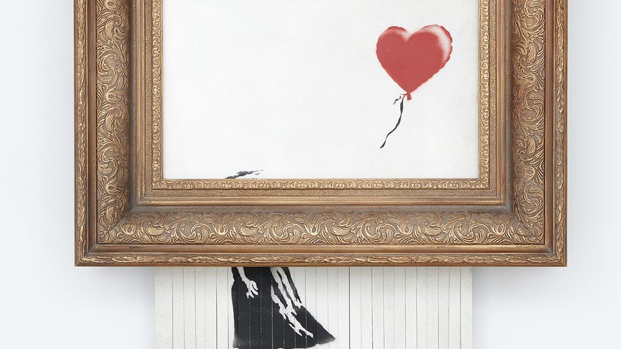 Banksy bat un nouveau record chez Sotheby's avec son œuvre autodétruite