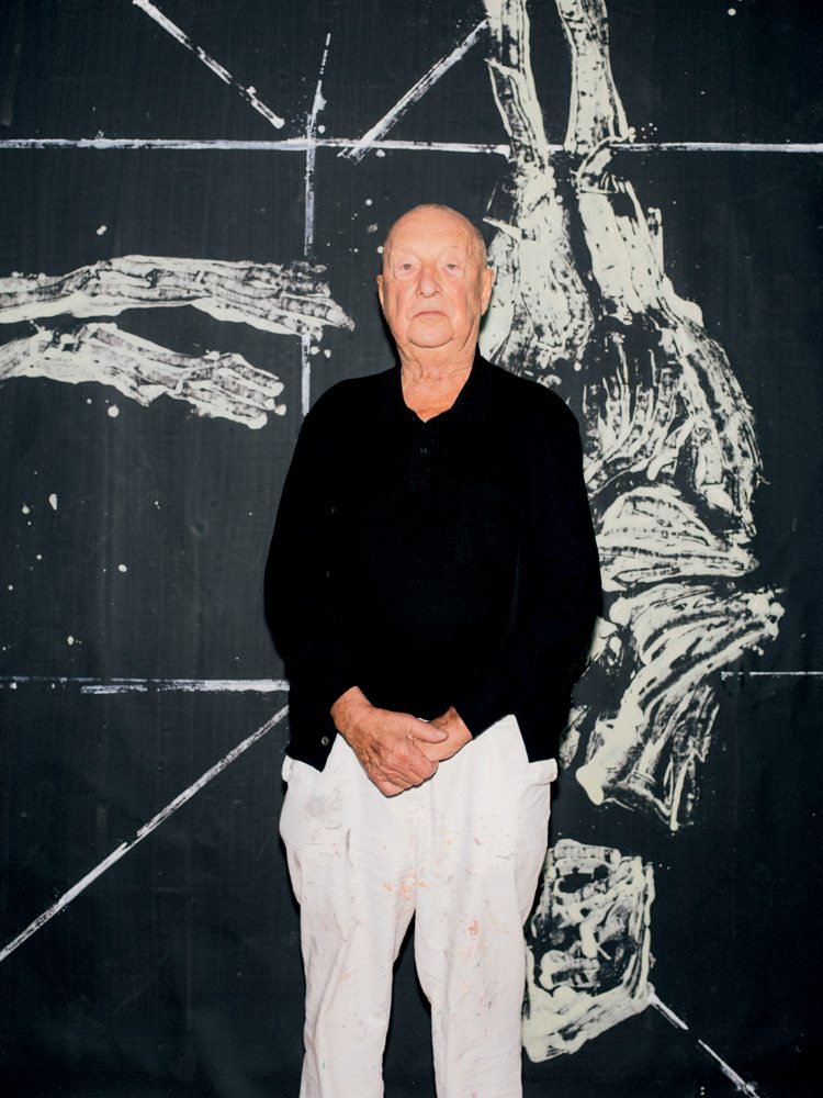 Portrait de Georg Baselitz dans son atelier © Christoph Schaller