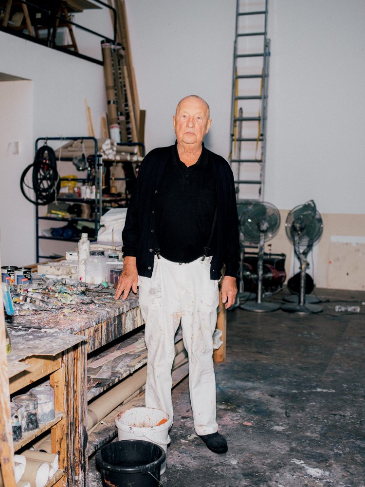 Portrait de Georg Baselitz dans son atelier © Christoph Schaller