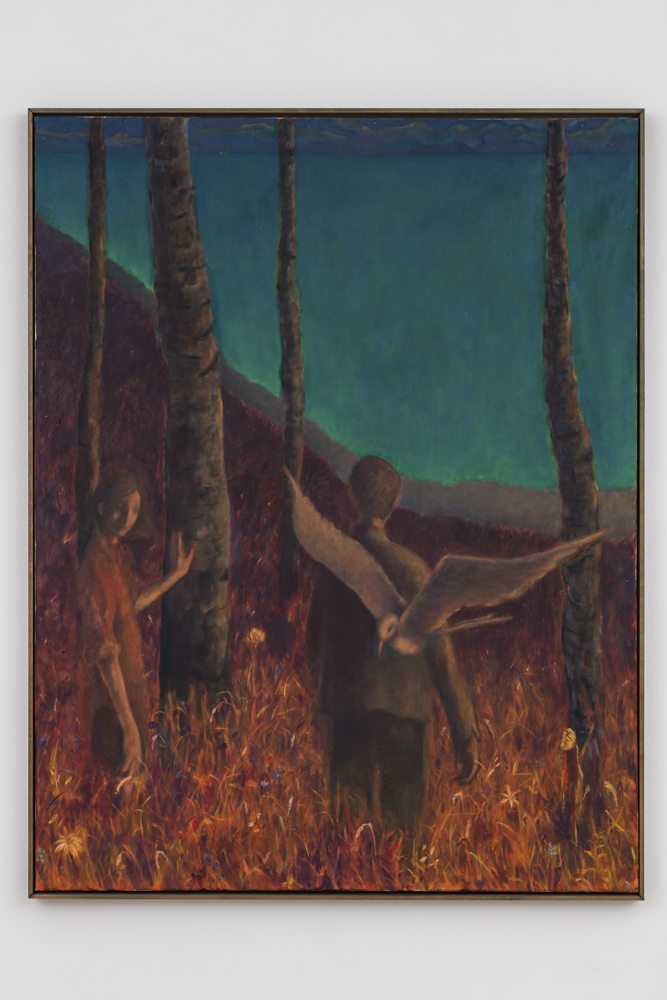 Ernst Yohji Jaeger,  Untitled 3 (shoreline), 2020.  Oil on canvas 178 × 139 cm, framed 183.5 × 142 cm 
