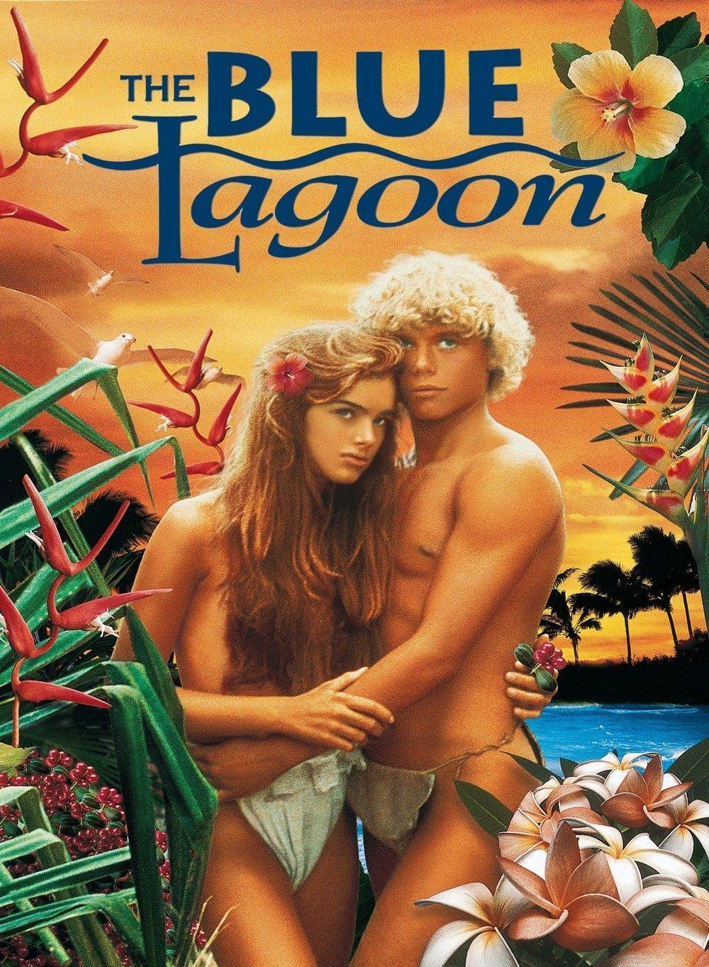 L'affiche originale du Lagon Bleu (1980) avec Brooke Shields et Christopher Atkins.