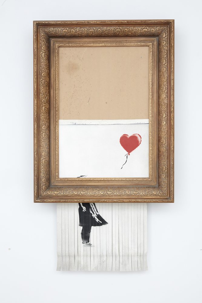 Banksy, “Love is in the Bin” (2018). Estimation : €4,000,000 - 5,000,000. Vendu pour €21,754,50. Photo : Sotheby's