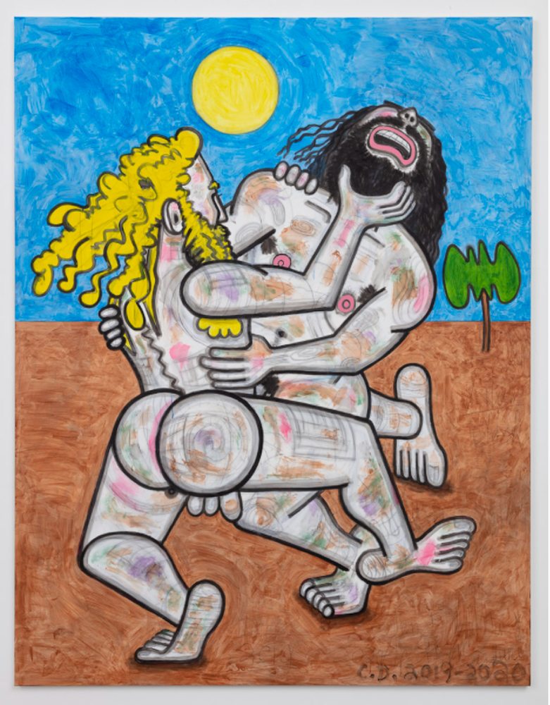 Carroll Dunham, “Big Men (1)” [2019- 2020]. Courtesy of the artist and Gladstone Gallery
