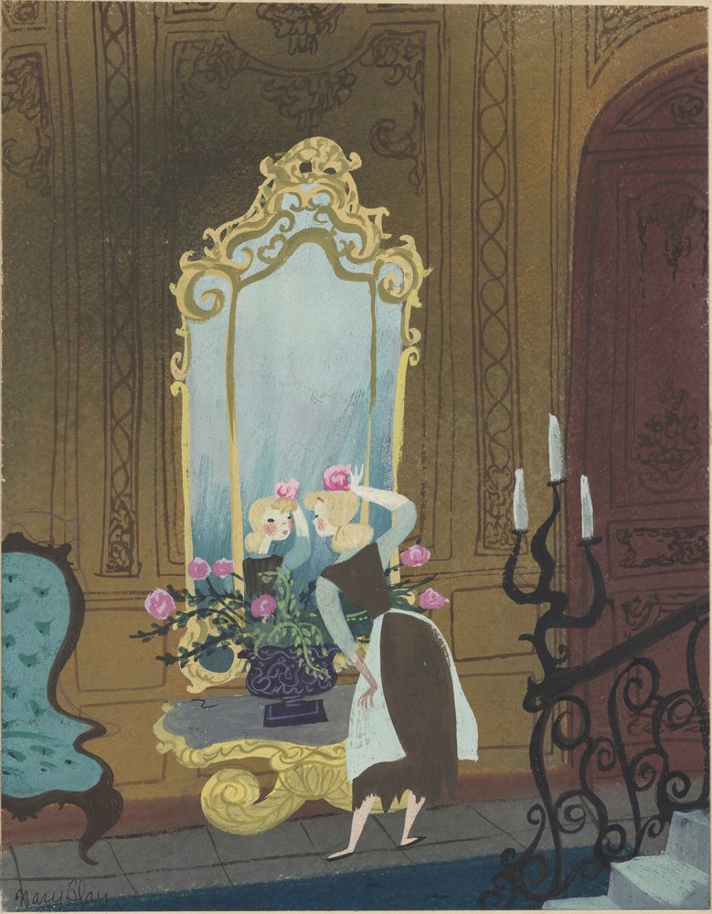 Cinderella, 1950
Mary Blair, Concept art
Gouache, graphite et encre sur carton, 12 × 10 in. (30.5 × 25.4 cm)
Walt Disney Animation Research Library © Disney