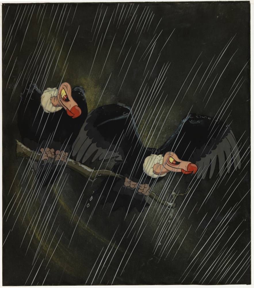 Walt Disney Studios (American, established 1923) The Vultures, ca. 1937 Gouache on two layers of celluloid over watercolor and gouache background 10 1/16 in. × 9 in. (25.5 × 22.8 cm) The Metropolitan Museum of Art, New York, Gift of the artist, 1938 (38.154)