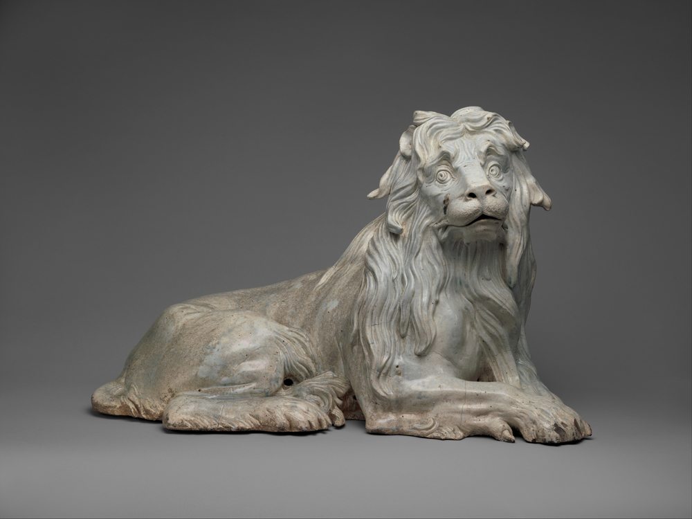 Meissen Manufactory (German, 1710–present) Johann Gottlieb Kirchner (German, 1706–after 1738, active at Meissen 1727–28 and 1731–33) Lion (one of a pair), ca. 1732 Hard-paste porcelain 21 x 32 3/4 x 13 1/2 in. (53.3 x 83.2 x 34.3 cm) The Metropolitan Museum of Art, New York, Wrightsman Fund, 1988 (1988.294.1)