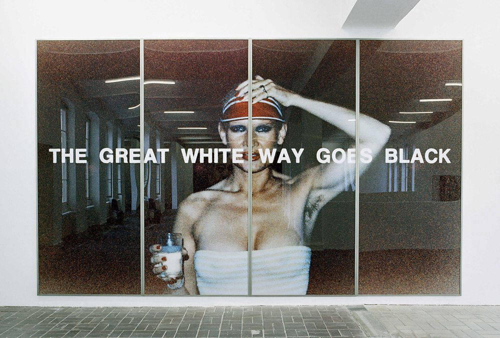 Katharina Sieverding, “THE GREAT WHITE WAY GOES BLACK” (IX/1977) © Katharina Sieverding, VG Bild-Kunst, Bonn 2021