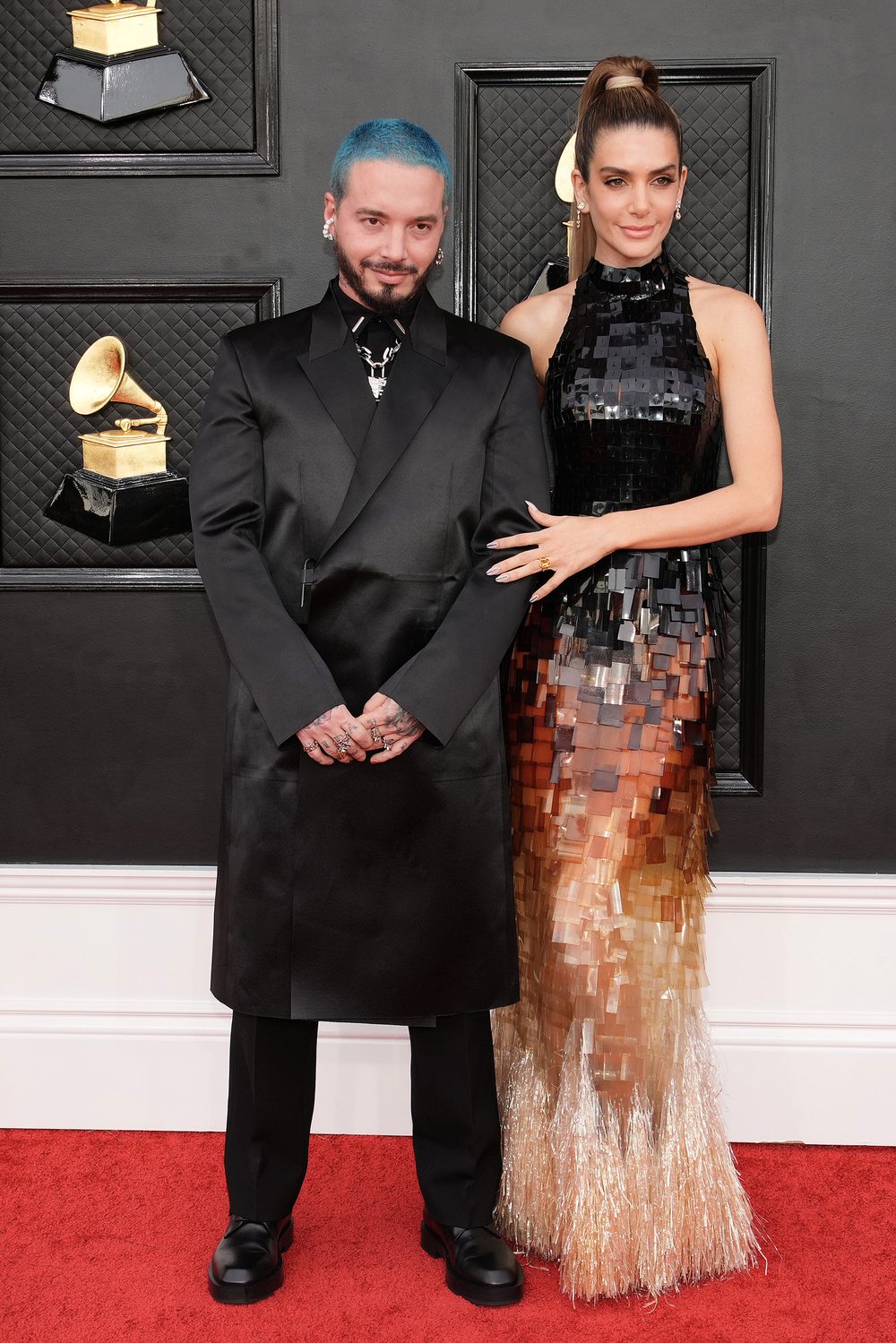 J. Balvin and Valentina Ferrer wearing Givenchy