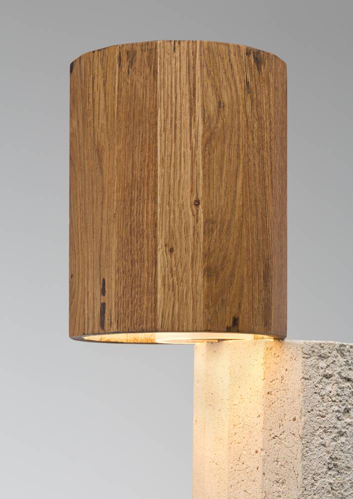 Martin Laforet, MCL2 D, 2019, Oak Wood, Concrete, Light Fittings, 58 x 24 x 15 cm