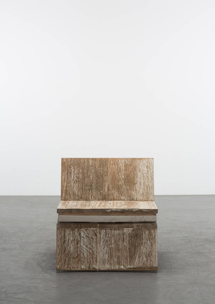Martin Laforet, MCV2, 2019, Oak Wood, Concrete, 75 x 73 x 75 cm