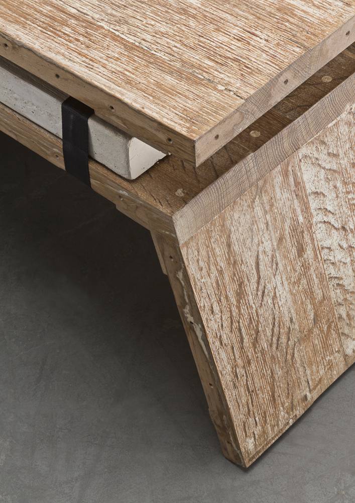 Martin Laforet, MCV2, 2019, Oak Wood, Concrete, 75 x 73 x 75 cm