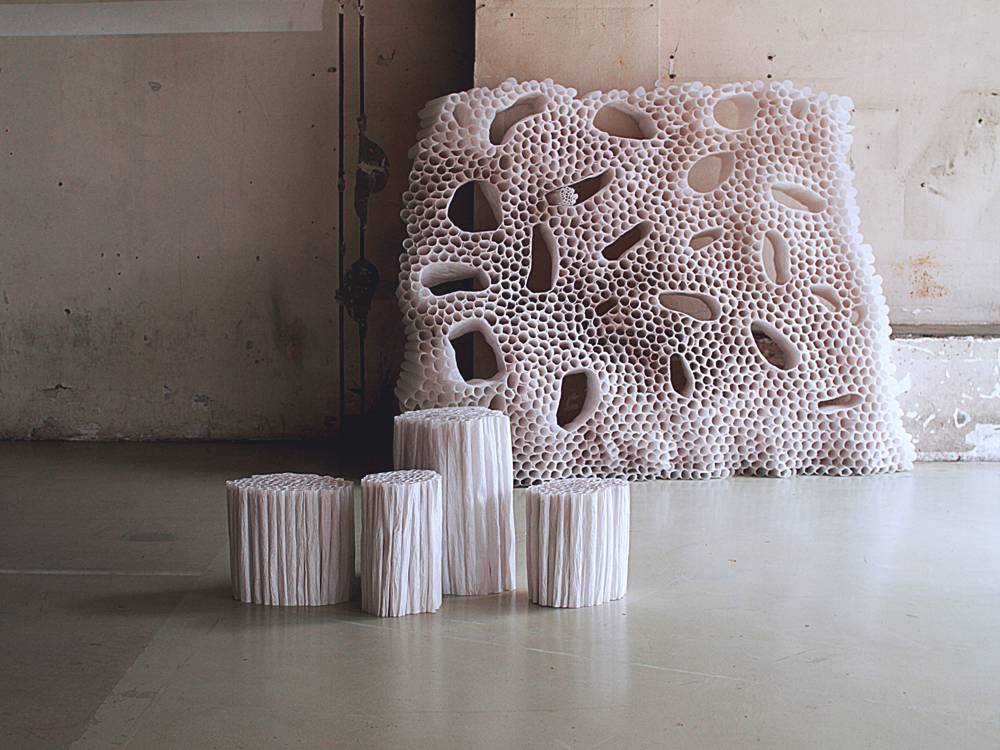 Pao Hui Kao, Installation “Original Paper Pleats”. Courtesy Spazio Nobile Gallery