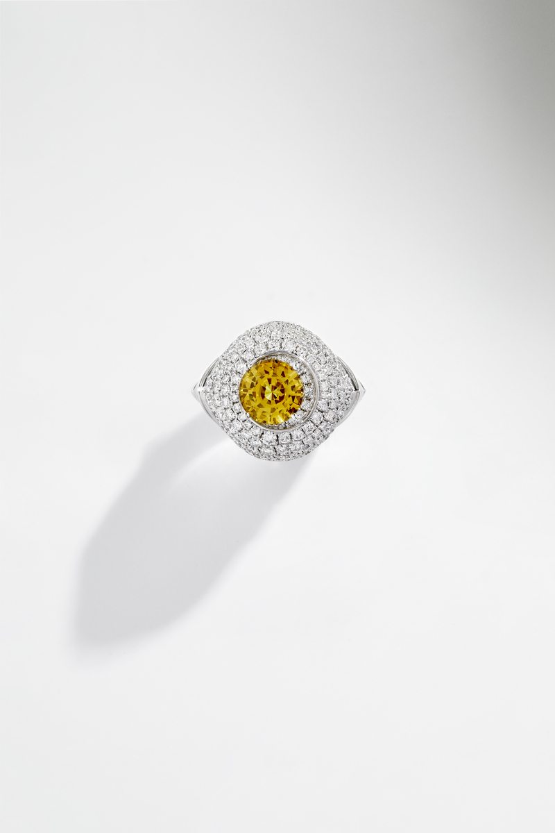 Meaningful Beauties argent, diamants, saphir jaune 